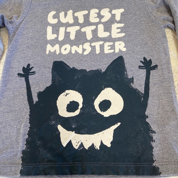 The Children’s Place Size 4T - Set of 2 Boy’s Cotton Long Sleeve Monster Tees - Picture 4 of 12